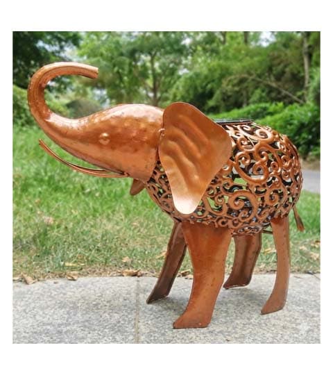 Senwell Metal Elephant LED Solar Light Garden Decor Statue W-G213013