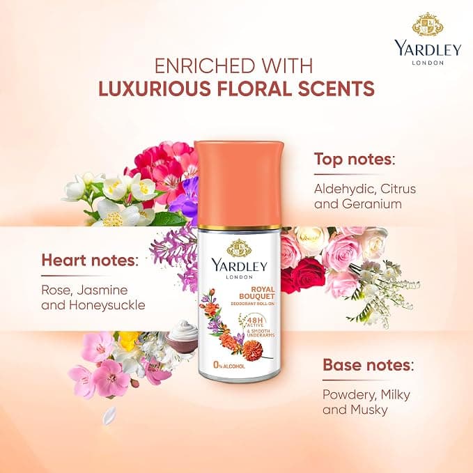 No Brand Yardley Royal Bouquet Perfumed Talc 50ml – Long Lasting Floral Fragrance daily essentials & lifestyle — thumbnail 3 of 7