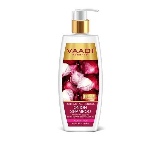 Vaadi Organics - Onion Shampoo with Black Seed Oil, Plant Keratin & PRO Vitamin B5 (350 ml) - VH0664