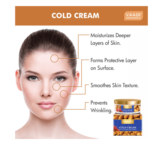 Vaadi Organics Vaadi Organics - Cold Cream with Almond Oil, Aloe Vera & Saffron (150 gms) - VH0473 daily essentials &…