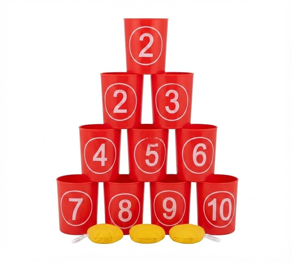 No Brand Sand Ball Toss Game Set – 10 Numbered Target Cups & 3 Balls | Outdoor Lawn Game for Kids & Family stationary, toys…