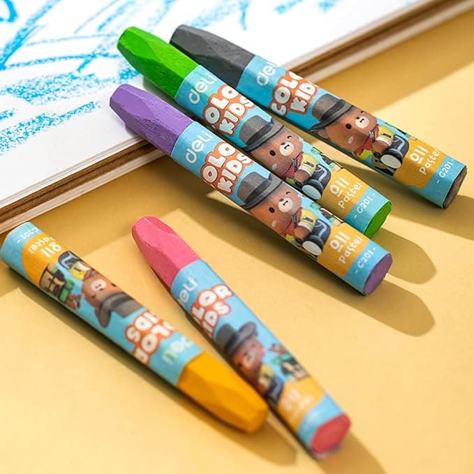 Deli Deli Oil Pastel 12 Colors PVC Box EC20104 – Smooth & Vibrant Coloring Set stationary, toys & sports — thumbnail 4 of 6