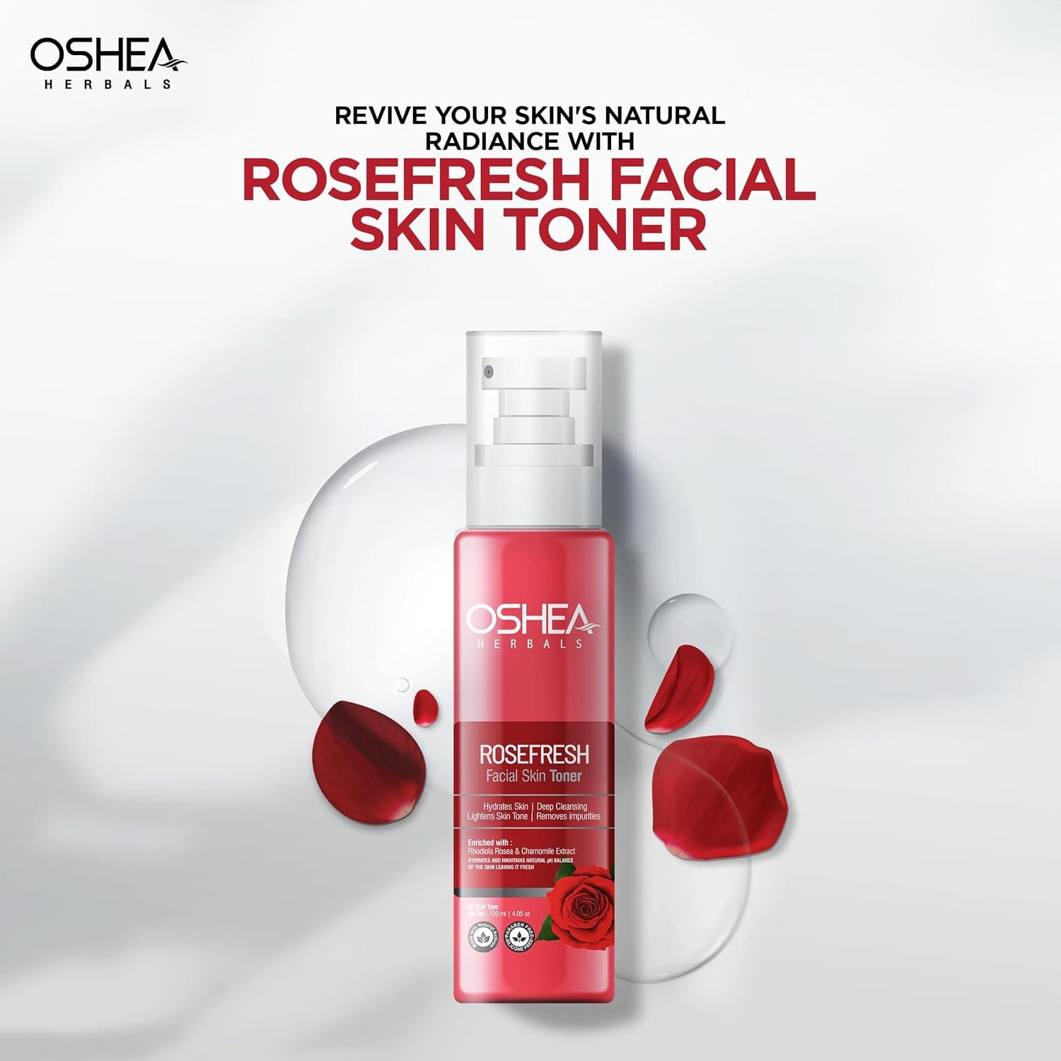 No Brand Oshea Herbals Rosefresh Toner 120ml | Refreshing Rose Face Toner for Hydrated & Glowing Skin daily essentials &… — thumbnail 3 of 8