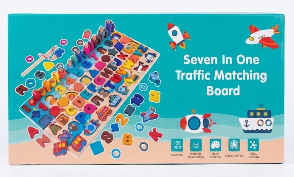 Happy Hours HappyHours 7 In 1 Traffic Matching Board Educational Learning Toy stationary, toys & sports