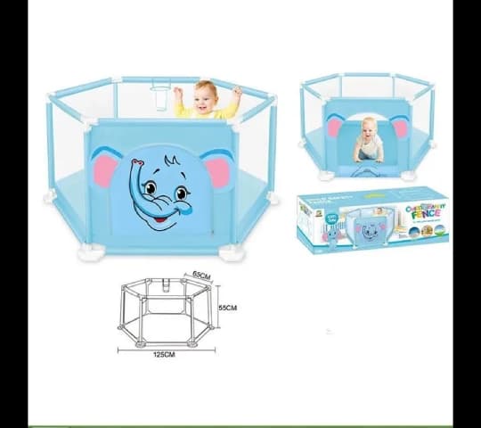 125cm Printed Elephant Children’s Playpen | Safe Baby Play Yard