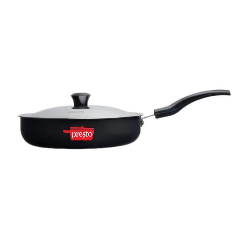 Presto Black Hard Anodized Fry Pan 180mm with Stainless Steel Lid