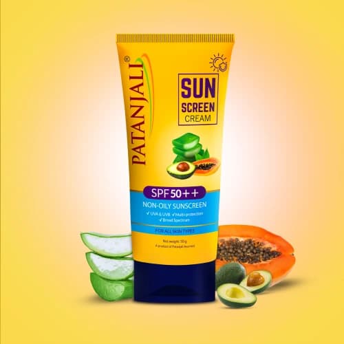 Patanjali Sun Screen Cream SPF 50++ | UVA & UVB Protection | 50gm