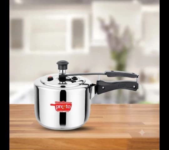 Presto Presto Stainless Steel Pressure Cooker Classic Inner Lid 3 Litre | Induction Compatible | Durable SS Cooker daily…