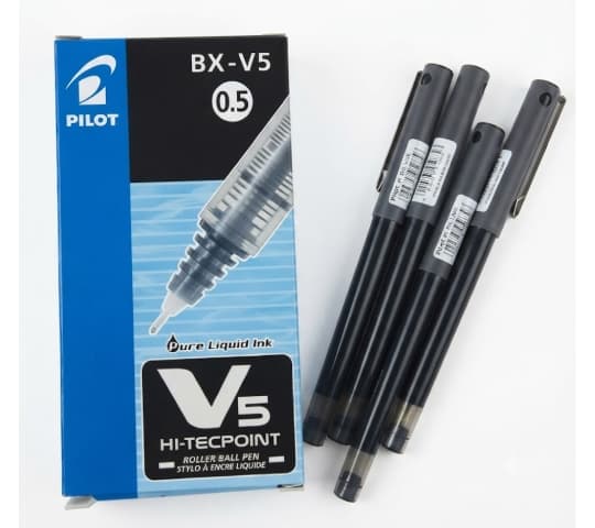 Pilot V5 Roller Ball Pen 0.5mm Smooth Ink Pen | Blue, Black & Red