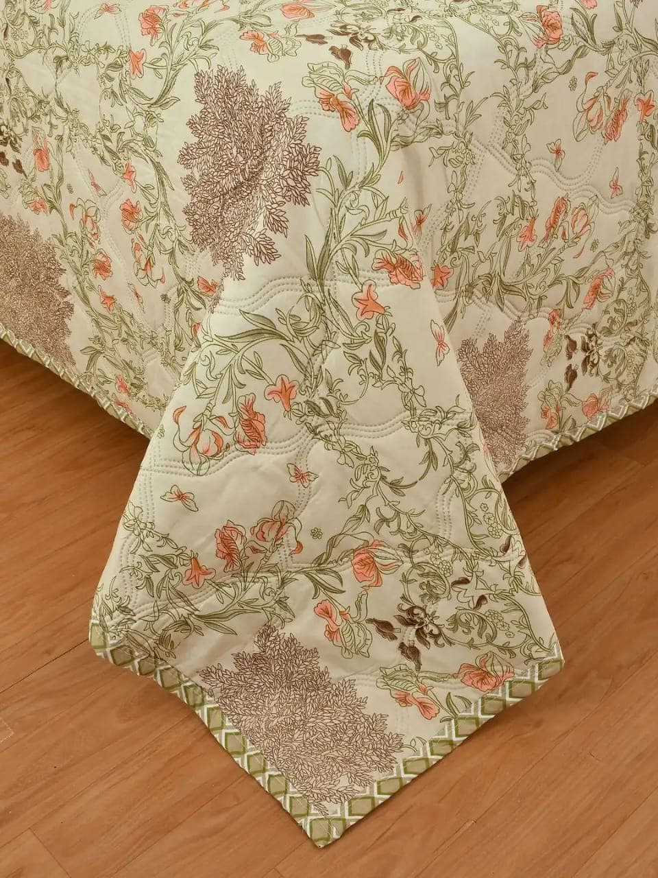 Botanical Blossom Lightweight Summer Quilt | Reversible Cotton Quilt for Double Bed