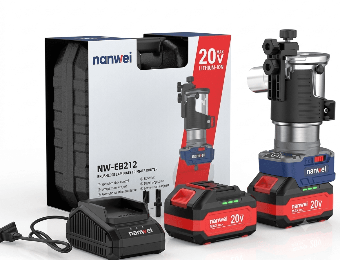NANWEI NW-E8212-B Electric Router – 20V Cordless Wood Trimmer & Router Tool
