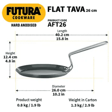 Hawkins Hawkins AFT26 Hard Anodised Flat Tava 26cm | Durable Non-Stick Roti & Chapati Tawa daily essentials & lifestyle — image 1 of 2