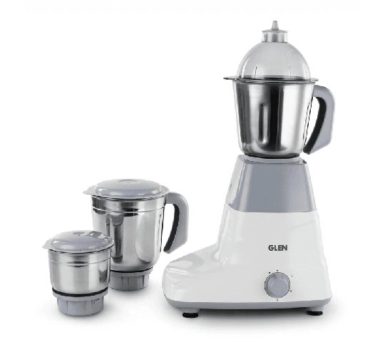 GLEN Mixer Grinder 750W with 3 Stainless Steel Liquidiser, Grinder & Chutney Jars – Grey 4025