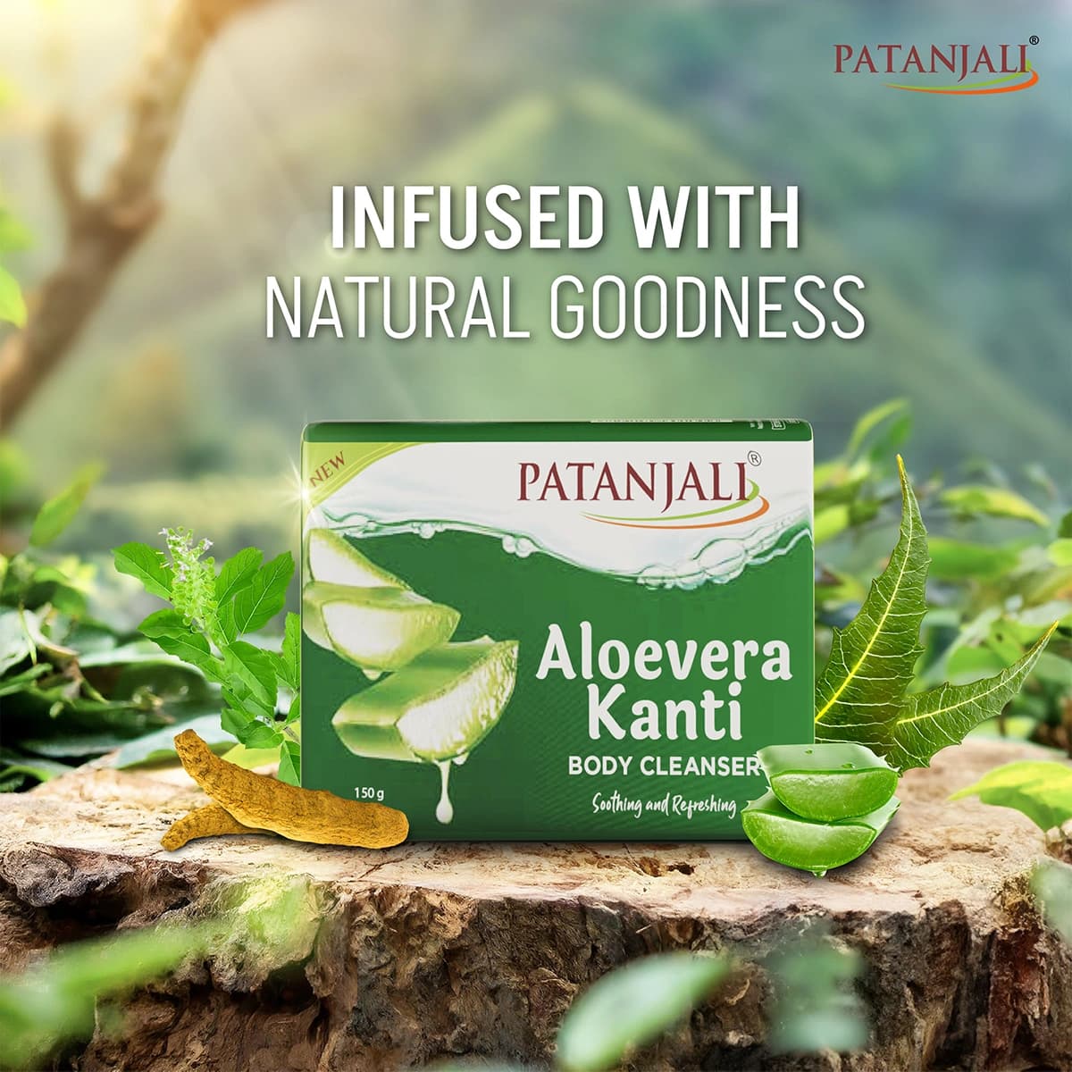 Patanjali Patanjali Aloevera Kanti Body Cleanser Soap 150gm | Herbal Bath Soap for Soft & Healthy Skin daily essentials &… — image 1 of 4