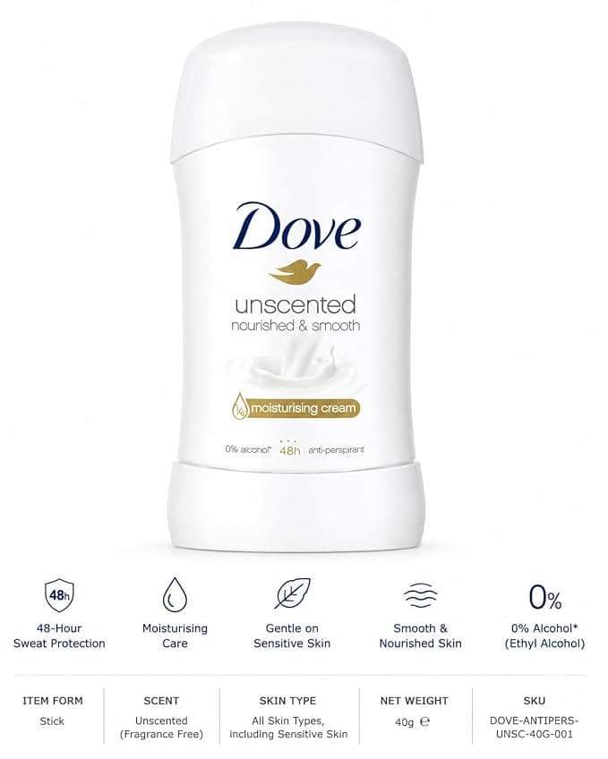 No Brand Dove Unscented Moisturising Cream 40gm – Deep Hydration for Soft & Smooth Skin daily essentials & lifestyle — image 1 of 2