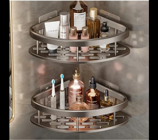 Wall-Mounted Corner Bathroom Storage Shelf per piece | Space Saving Organizer