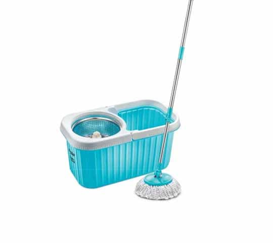 Prestige Magic Spin Mop PSB 11 with Twin Buckets & 2 Mop Heads (Blue) – Easy Floor Cleaning System