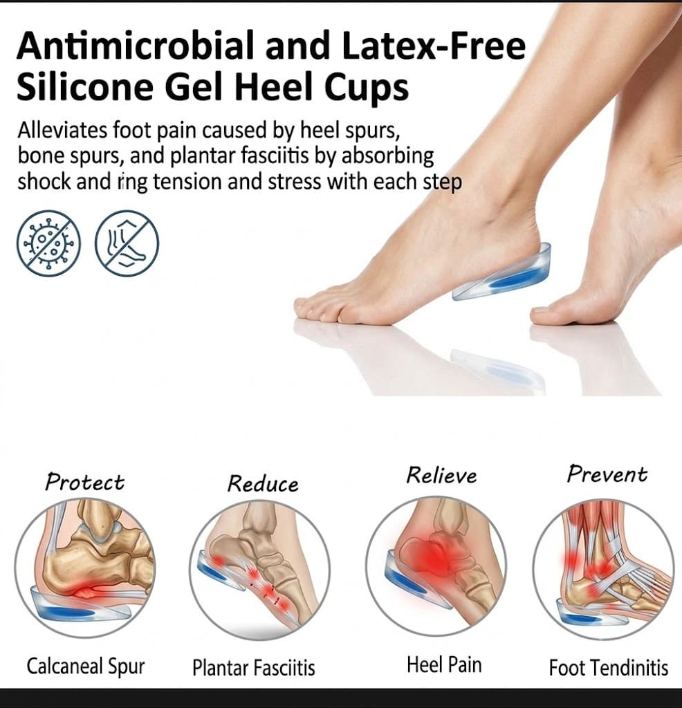 Silicone Gel Heel Cups for Heel Pain Relief – Soft Cushion Heel Pads (1 Pair) daily essentials & lifestyle — image 1 of 2