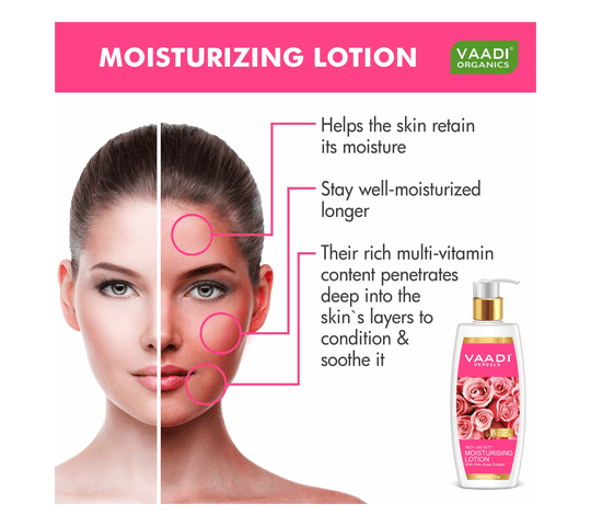 Vaadi Organics Vaadi Organics - Moisturising Lotion With Pink Rose Extract (350 ml) - VH0295 daily essentials & lifestyle