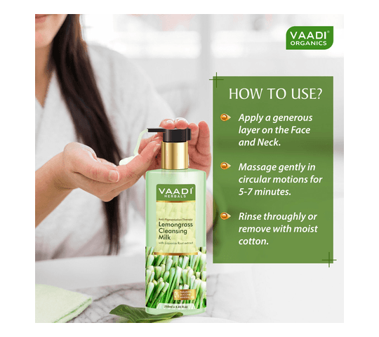 Vaadi Organics Vaadi Organics - Lemongrass Cleansing Milk with Liquorice Root extract - Anti Pigmentation Therapy (250 ml)β¦