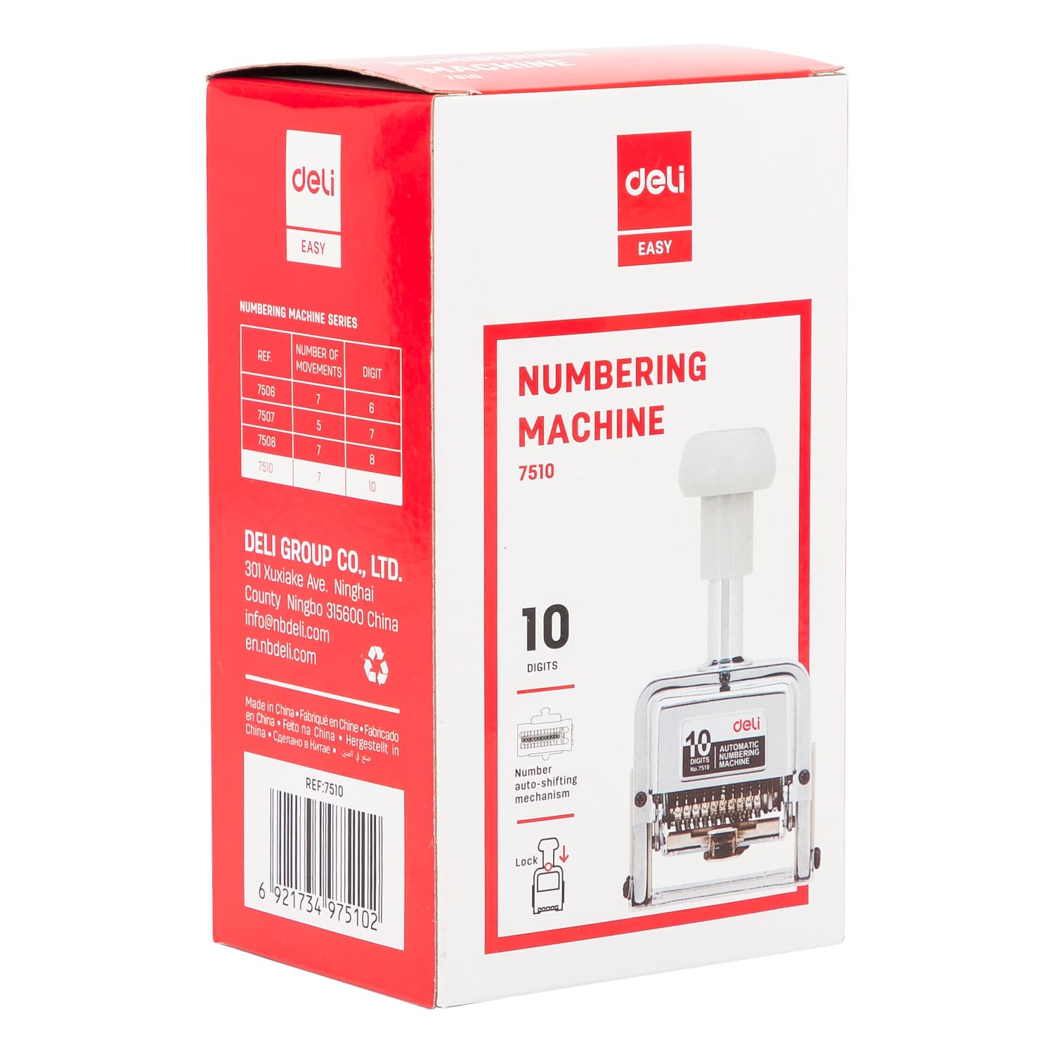 Deli Deli E7510 10-Digit Auto Numbering Machine | Self-Inking Office Stamp stationary, toys & sports — image 1 of 5