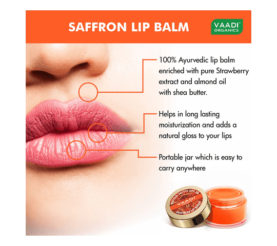 Vaadi Organics Vaadi Organics - Tinted Saffron Lip Balm with SPF30 for Dry, Chapped & Sun Damaged Lips (10 gms) - VH0736…