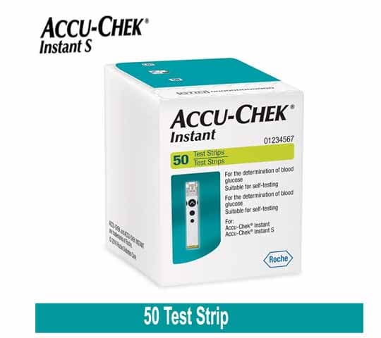 Accu-Chek Instant Blood Glucose Test Strips – Pack of 50 for Accurate Sugar Monitoring