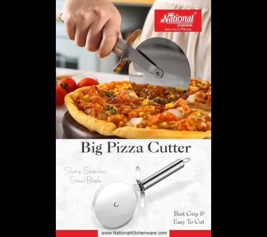 Pizza Cutter Stainless Steel Wheel – Sharp Pizza Slicer for Home & Kitchen