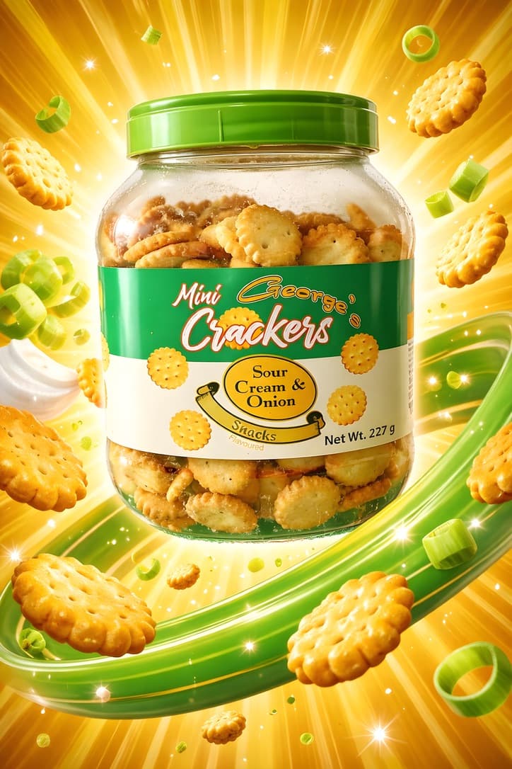Dyans Mini Crackers Jar 227 gm Sour Cream | Crispy & Creamy Snack