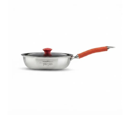 Presto Presto Triply SS Cookware Frypan 20cm | Induction Compatible Stainless Steel Fry Pan with Lid daily essentials &…