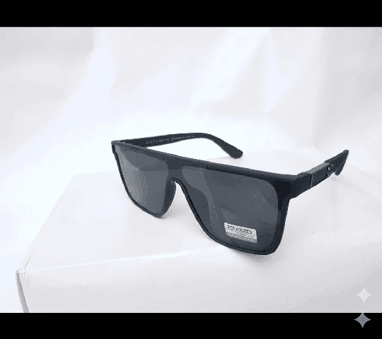 Big Bag Matrix Rectangle Shape Black Polarized Sunglasses For Men | Men's Sunglasses