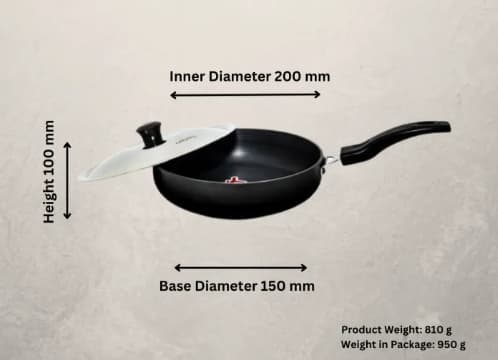 Presto Presto Black Hard-Anodized Frypan 200mm with Stainless Steel Lid daily essentials & lifestyle