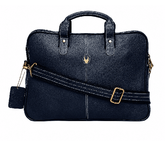 WILDHORN Nepal® Classic Genuine Leather 13 Inch Laptop Bag for Men with Adjustable Shoulder Strap – Blue (WHBG 4003)