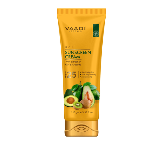 Vaadi Organics - Sunscreen Cream SPF-25 with Extracts of Kiwi & Avocado (110 gms) - VH0483