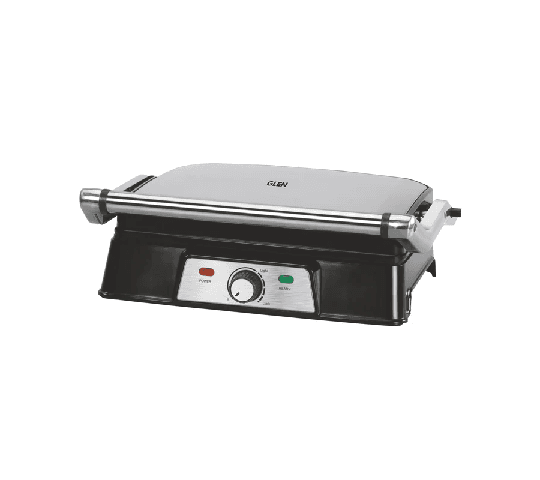 GLEN Electric Contact Grill & Sandwich Maker 2000W with 180° Opening & Non-Stick Plates – SA3031