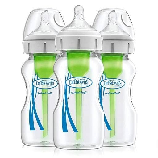 Dr. Brown's Options+ Wide-Neck Baby Bottle 9 Oz/270ml 3-Pack WB93600-ESX Anti-Colic BPA-Free Feeding Bottles