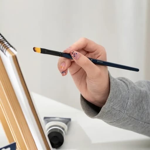Deli Deli EC278 Acrylic Brush Set 6 Pcs – Professional Nylon Paint Brushes for Acrylic, Watercolor & Craft Painting… — image 1 of 3