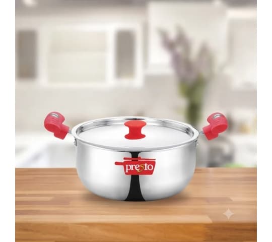 Presto Presto Triply SS Cookware Casserole 22cm with Stainless Steel Lid | Induction & Gas Compatible daily essentials &…