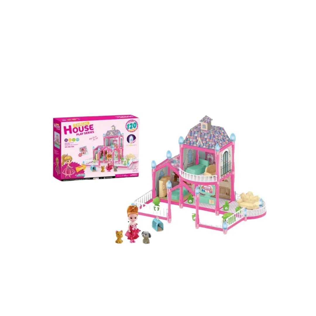 Noctilucent Fashion House Play Set – Glow-in-the-Dark Mini Doll Villa with Furniture & Pet Accessories
