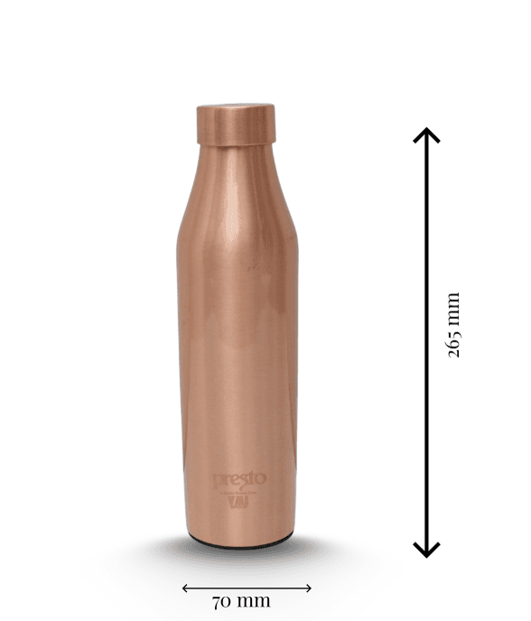 Presto Copper Bottle "Regal" (Classic) – Pure Copper Water Bottle for Healthy Hydration-- Weight 0.240 weight, Height 255mm… — image 1 of 2