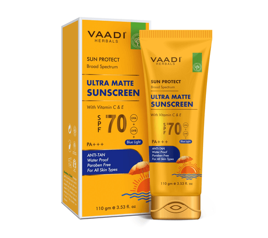 Vaadi Organics Vaadi Organics - Ultra Matte Sunscreen SPF 70 With Vitamin C & E (110 gms) - VH0705 daily essentials &β¦