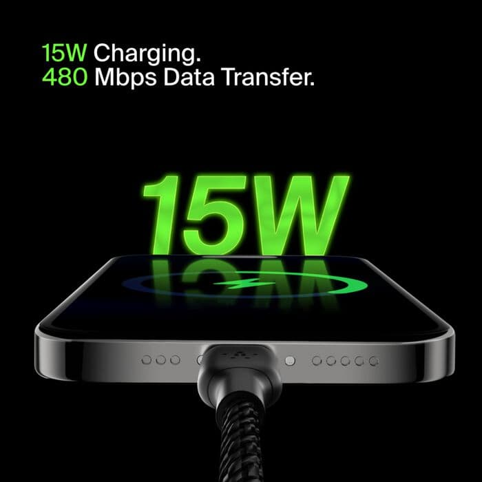 Belkin Belkin BoostCharge Braided USB-C to USB-A Cable 1M | Black (CAB002bt1MBK) electronics — image 1 of 7