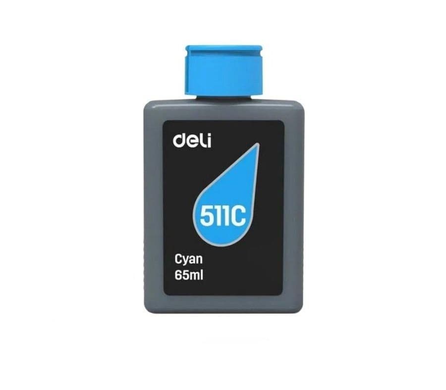 DELI Deli 511C Cyan Inkjet Printer Ink Bottle 65ml electronics