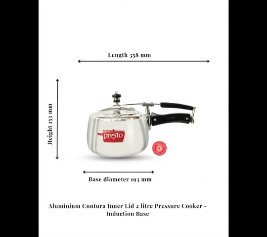 Presto Presto Pressure Cooker Aluminium Contura Induction Inner Lid 2 Litre daily essentials & lifestyle