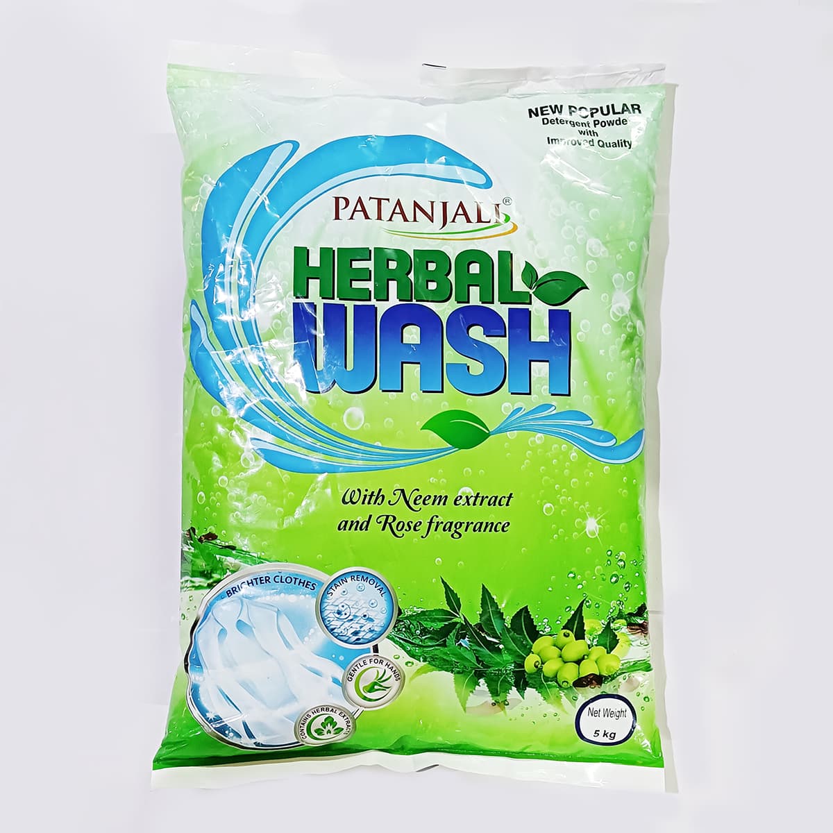 Patanjali Herbal Wash Detergent Powder 5kg for Deep Cleaning Clothes