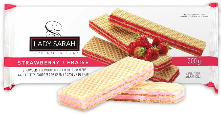 Lady Sarah Lady Sarah Cream Filled Strawberry Wafer 200g – Crispy Strawberry Wafer Biscuits daily essentials & lifestyle — image 1 of 6