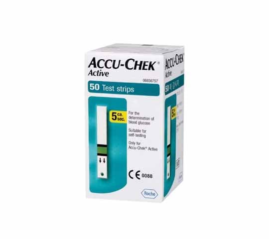 Accu-Chek Active Test Strips 50 pcs – Blood Glucose Monitoring Strips for Diabetes Testing