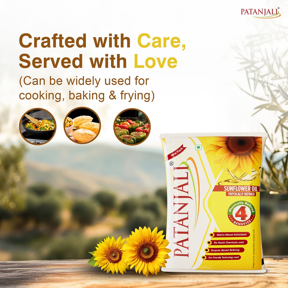 Patanjali Patanjali Sunflower Oil 1L | Healthy Cooking Oil for Everyday Use daily essentials & lifestyle β image 1 of 5