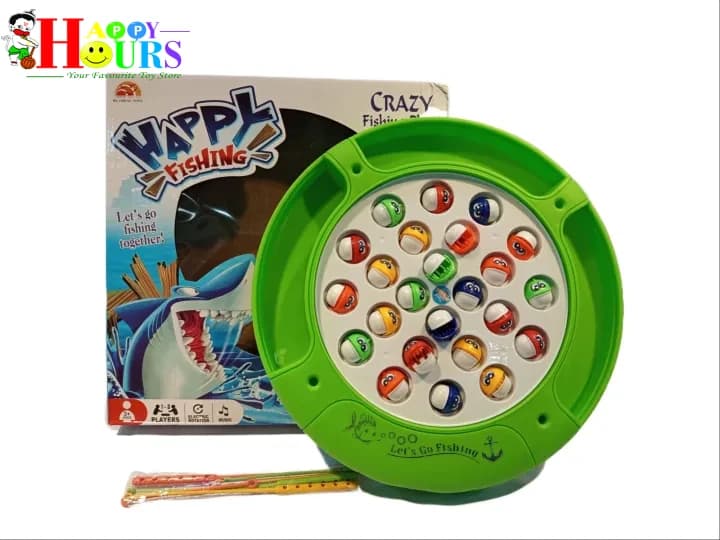 Happy Hours HappyHours Round Electric Fishing Game 24 Fish Set stationary, toys & sports