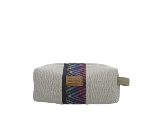 Handmade Herringbone Hemp Pouch with Geri Pattern Accent made in nepal 🇳🇵